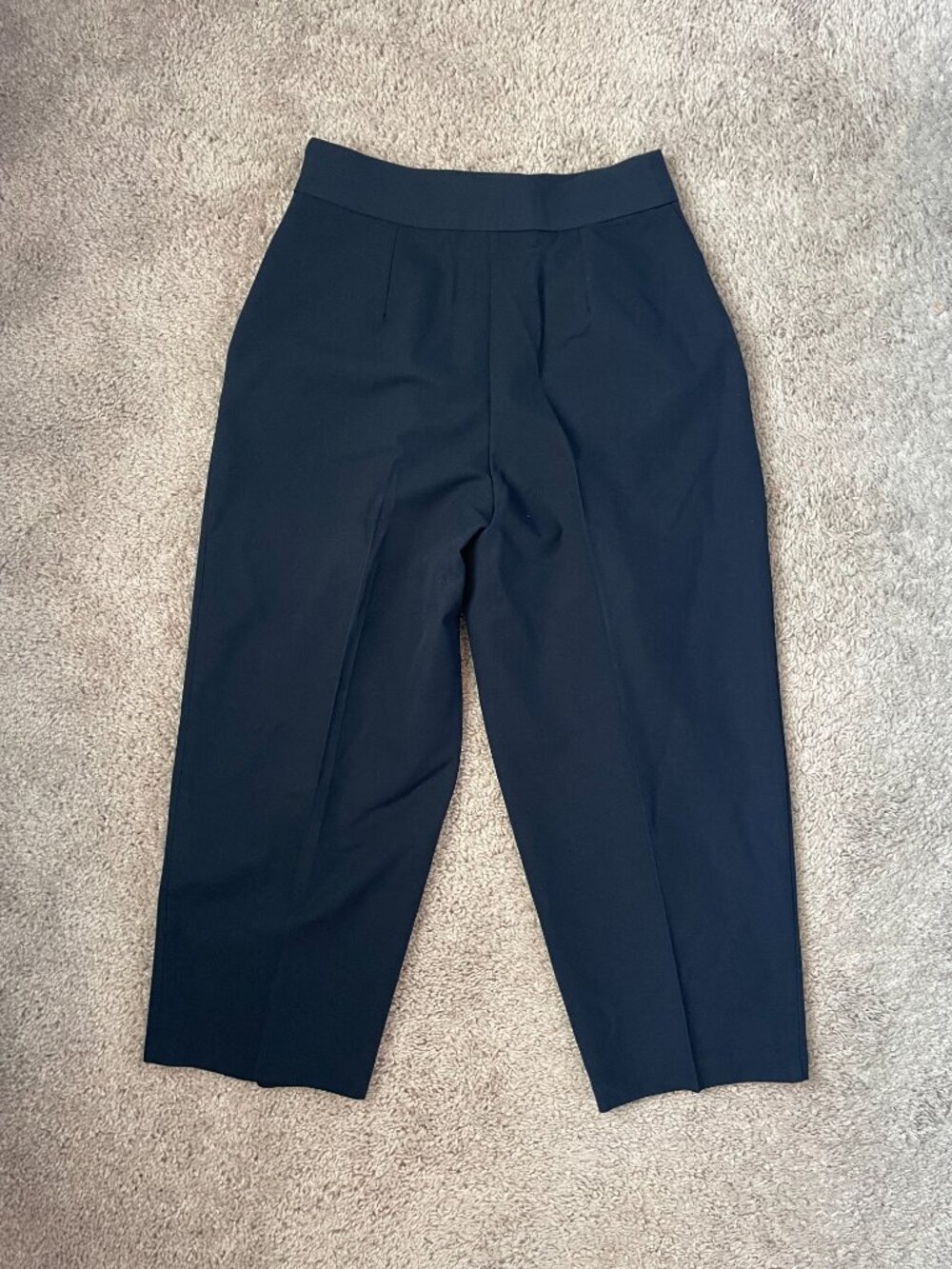 Asos Pleated Tapered Navy Trousers - Picture 3 of 6